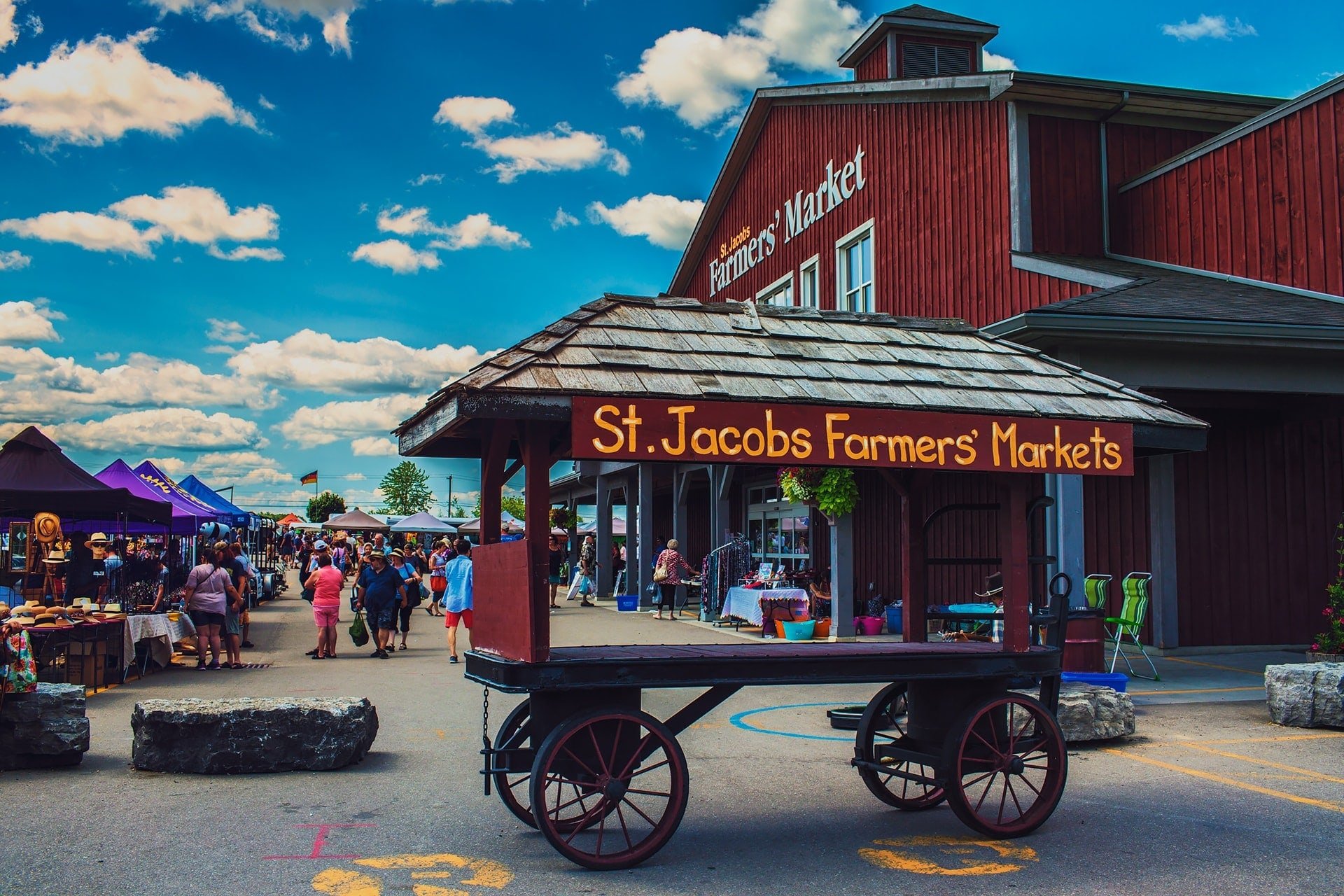 World famous St. Jacobs Farmers Market in St. Jacobs Ontario