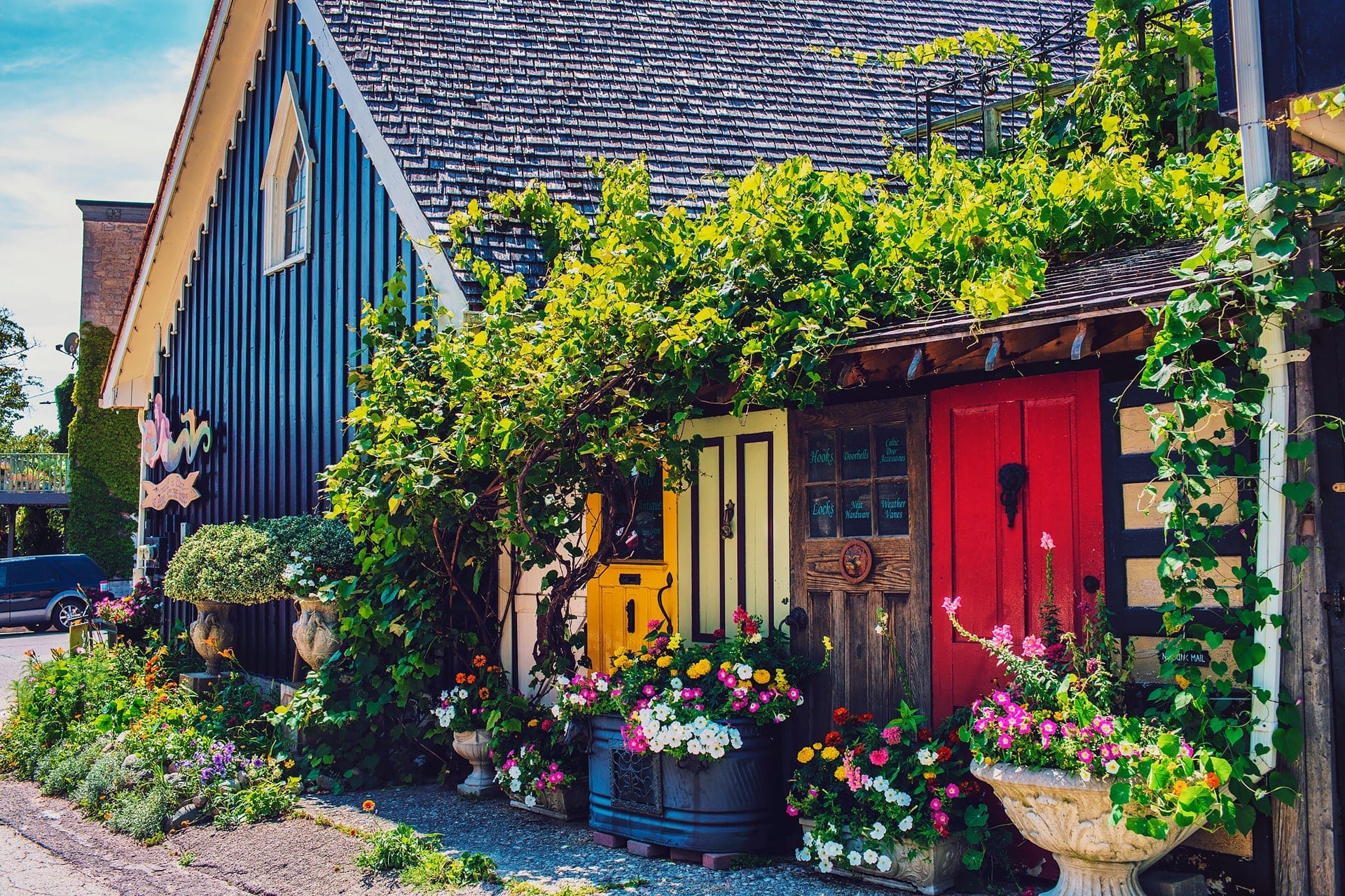 Beautiful architecture and garden at Elora Ontario