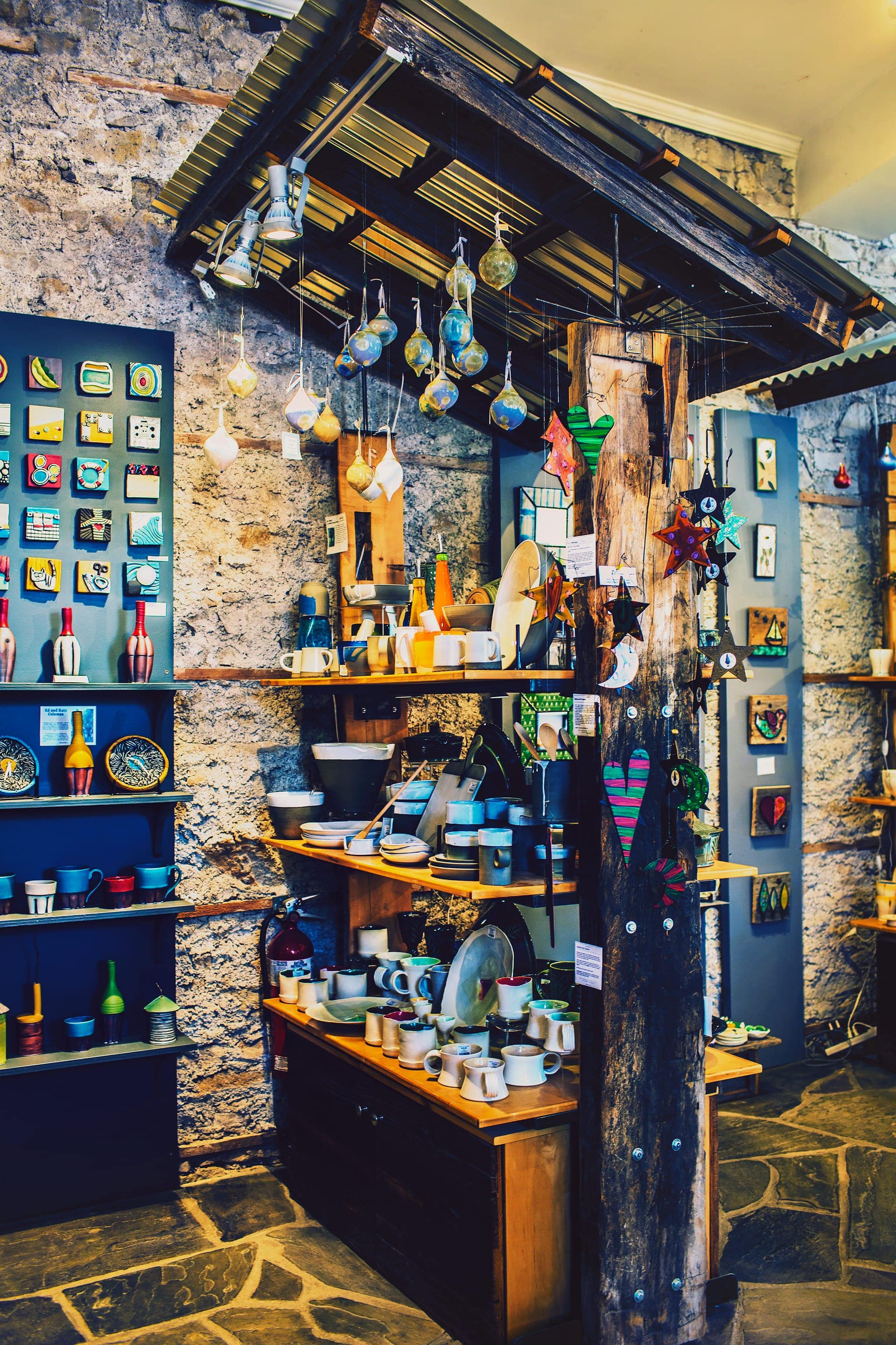 Beautiful art and pottery at an Elora store