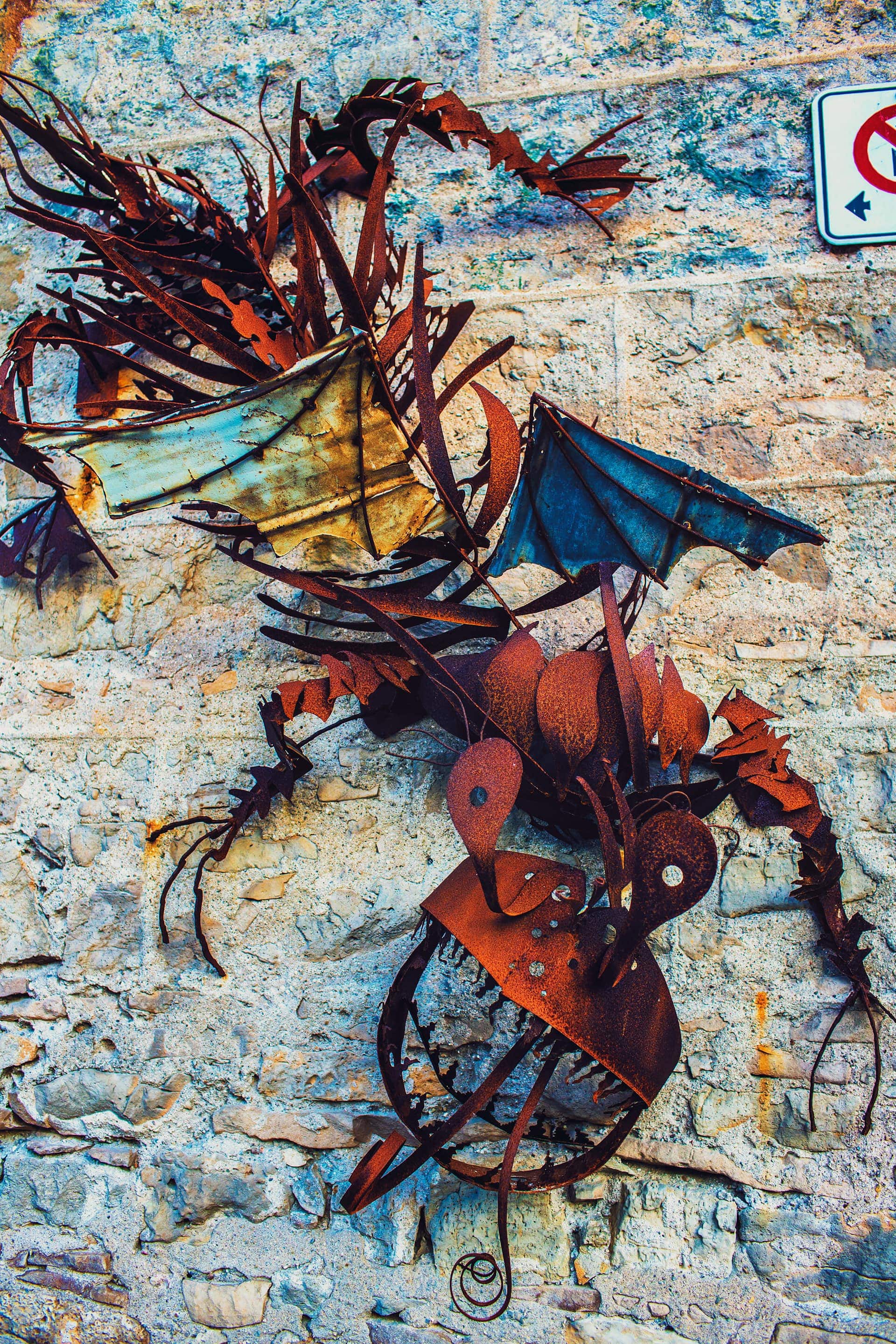 Metal artwork at Styll Fine Craft Gallery in Elora Ontario